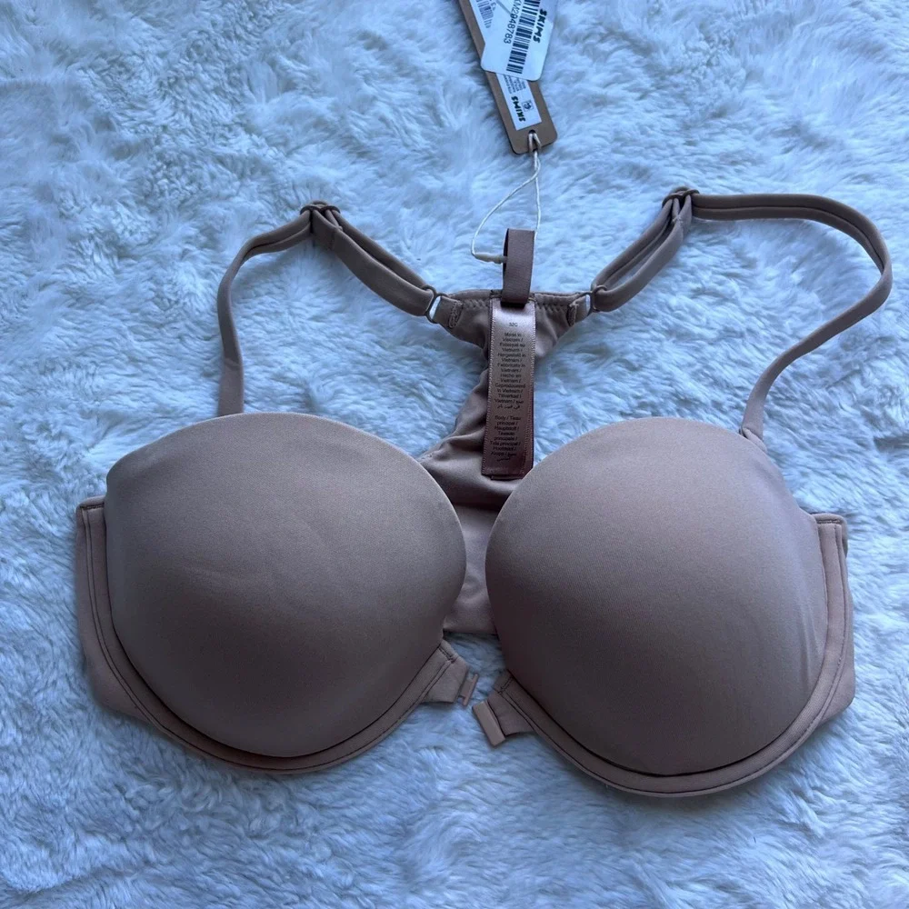 SKIMS Women's Fits Everybody Racerback Demi Bra Clay Size 32C DM-DEM-7626W NWT